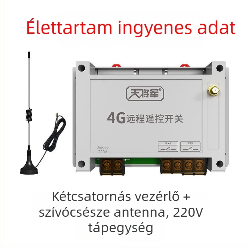 Négycsatornás távirányítós kapcsoló vezeték nélküli időzítővel, -20–65°C, 220V/380V
