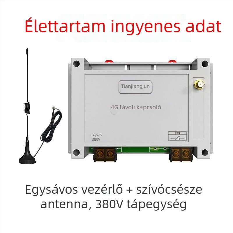 Négycsatornás távirányítós kapcsoló vezeték nélküli időzítővel, -20–65°C, 220V/380V