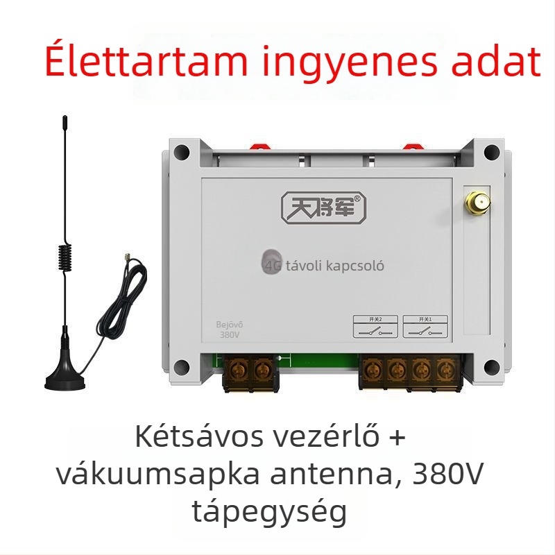 Négycsatornás távirányítós kapcsoló vezeték nélküli időzítővel, -20–65°C, 220V/380V