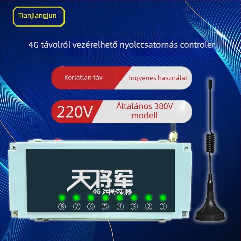 Négycsatornás távirányítós kapcsoló vezeték nélküli időzítővel, -20–65°C, 220V/380V
