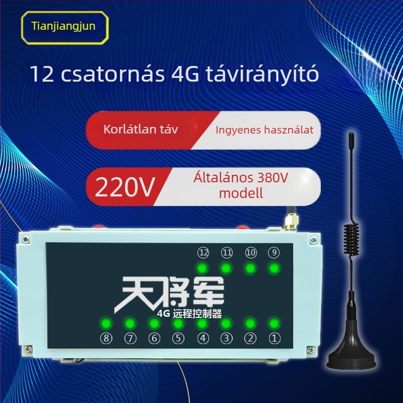 Négycsatornás távirányítós kapcsoló vezeték nélküli időzítővel, -20–65°C, 220V/380V