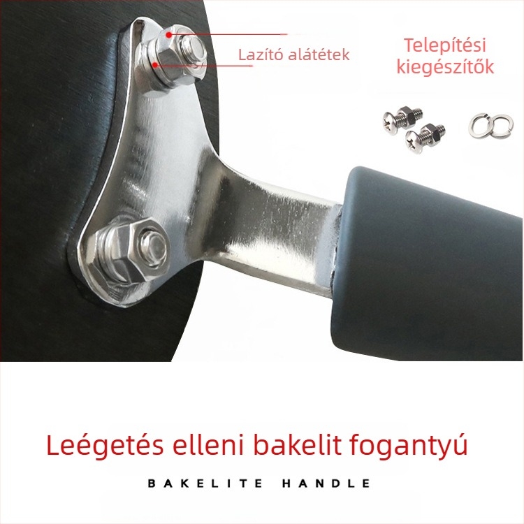 Bakelitből készült wok fogantyú, két lyukas, fedél gombbal, tartós, elektromos wokhoz