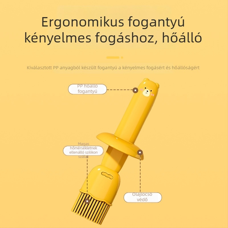 Silikon ecset grillhez beépített olajtartállyal, magas hőmérséklet-álló, élelmiszer-minőségű konyhai eszköz