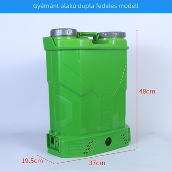 Denon elektromos hátizsákos permetező növényvédelmi célokra, kettős fedéllel tartállyal