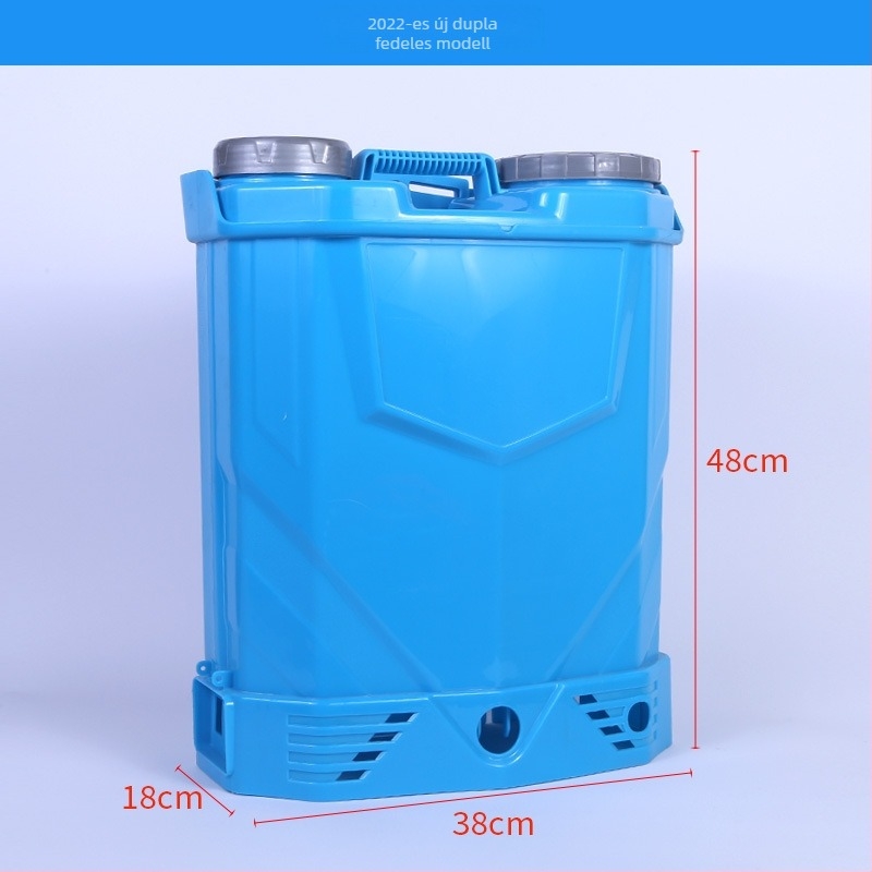 Denon elektromos hátizsákos permetező növényvédelmi célokra, kettős fedéllel tartállyal