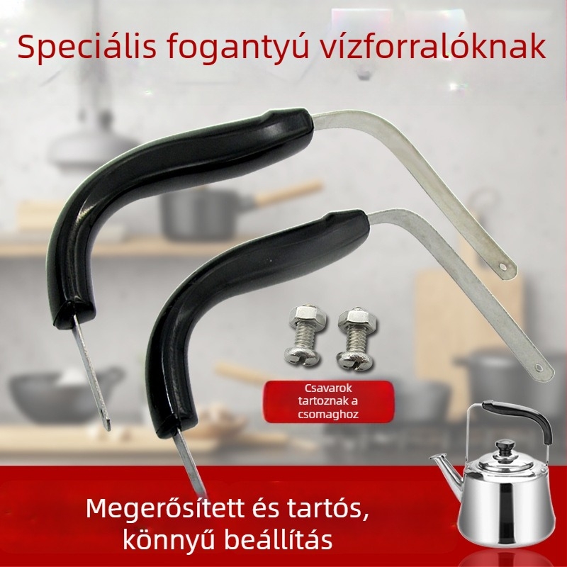 Teáskanna fogantyú kiegészítők – klasszikus stílusú alumínium és rozsdamentes acél fogantyúk, égésvédelmi készlet