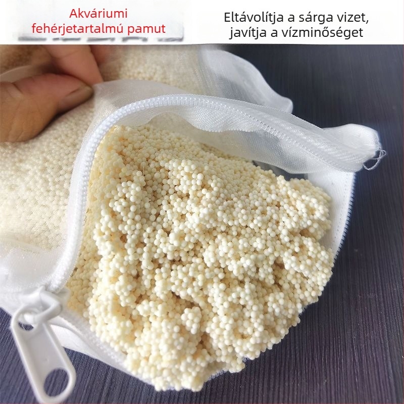 Fehérje-pamut szűrő médium akváriumhoz vízlágyító funkcióval – sárga víz eltávolítása, adszorpciós zacskó, tisztító szűrőanyag