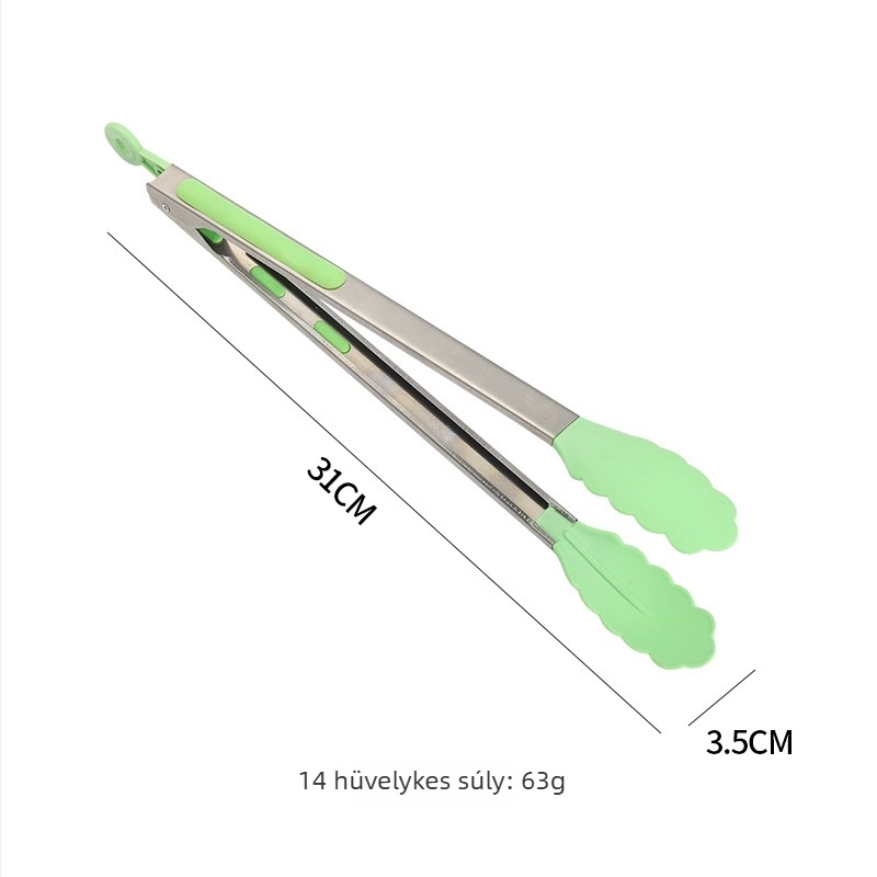 Ételcsipesz, 410 rozsdamentes acél, modern minimalista design, logó nélkül