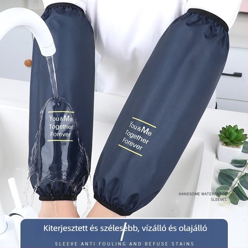 Kötény ujjakkal — vízálló, olajálló, tartós konyhai védelem