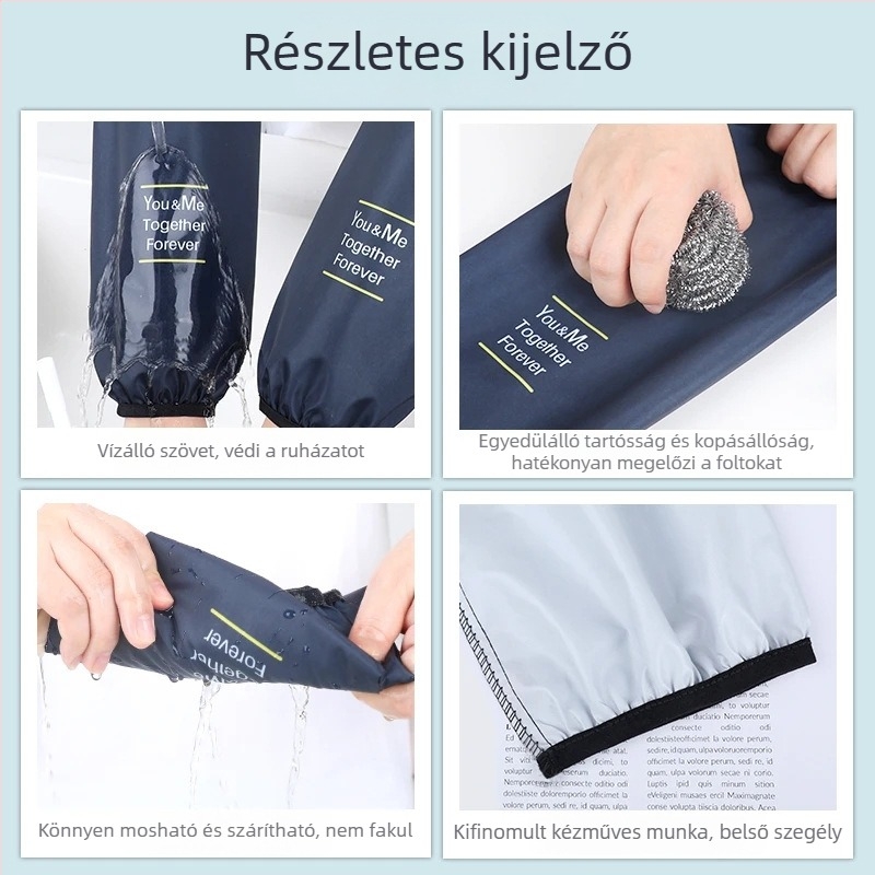 Kötény ujjakkal — vízálló, olajálló, tartós konyhai védelem