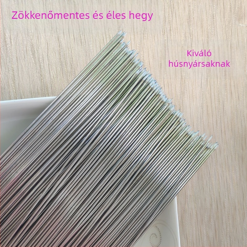 Rozsdamentes acél grillnyársak, új kínai stílusú, 1 csomag
