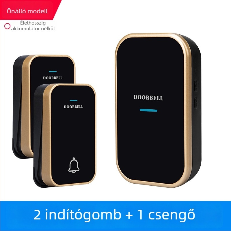 Vezeték nélküli ajtócsengő – önálló energiaforrású, akkumulátor nélküli, vízálló, ultrahosszú hatótávolságú, idősek számára, 110-220V