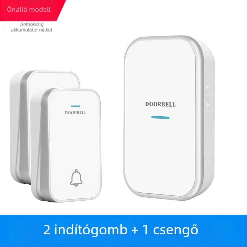 Vezeték nélküli ajtócsengő – önálló energiaforrású, akkumulátor nélküli, vízálló, ultrahosszú hatótávolságú, idősek számára, 110-220V