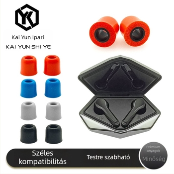 Memóriás habból készült fülbetétek in-ear fejhallgatókhoz – zajcsökkentés 30 dB, mosható, egyenes szájú fülillesztés, Sorozat T