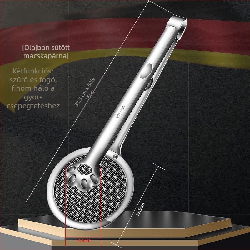 316 rozsdamentes acél grill fogó villa, hosszított, többfunkciós, csúszásmentes, hőálló