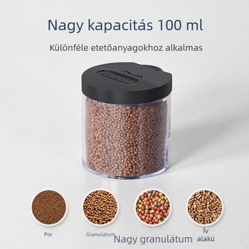 Akváriumi etető intelligens időzítővel, automata etetés díszhalak és teknősök számára, műanyag, Amber márka, 1 db