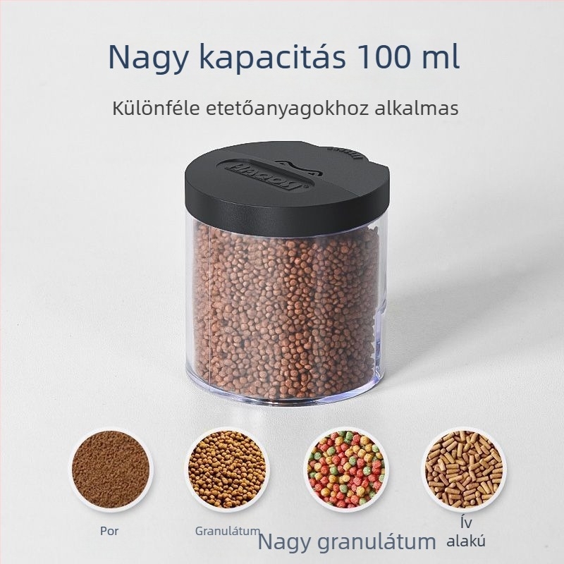 Akváriumi etető intelligens időzítővel, automata etetés díszhalak és teknősök számára, műanyag, Amber márka, 1 db