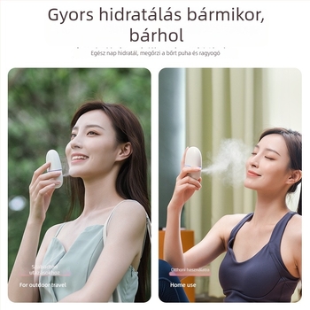GEEKFUN Hordozható nano-spray arc‑hidratáló készülék hideg spray‑vel, beépített akkumulátor 100–300 mAh, üzemidő több mint 12 óra, 1 üzemmód