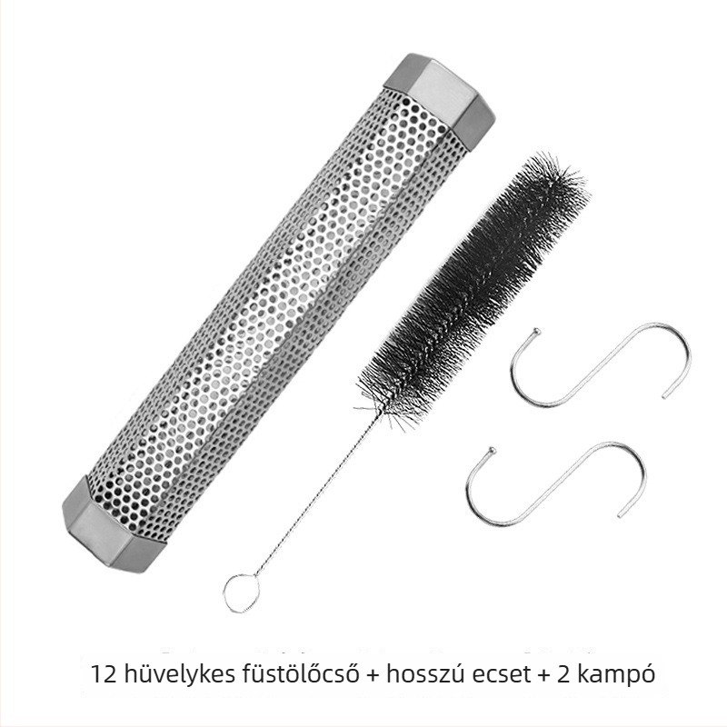 Rozsdamentes acél BBQ füstölő — hatszögletű rombusz forma, hordozható, rozsdaálló, tapadásmentes