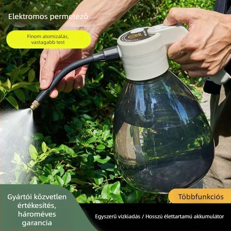 Kettős funkciójú öntözőpalack, műanyag, otthoni kertészkedéshez.