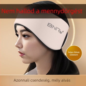 Szemmaszk integrált fülvédővel, pamutból, zajszűrés, lélegző, fényblokkoló