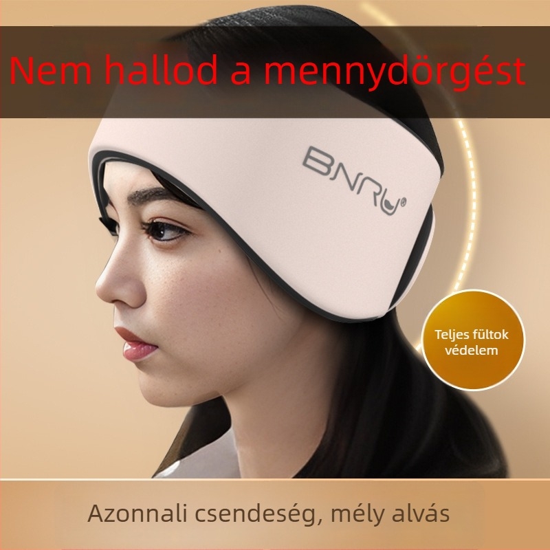 Szemmaszk integrált fülvédővel, pamutból, zajszűrés, lélegző, fényblokkoló