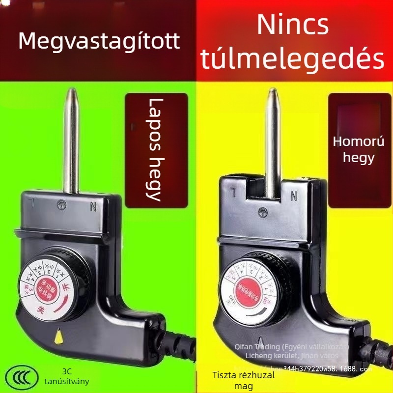 Koreai stílusú, többfunkciós hőmérsékletszabályzó kábel dugóval és csatlakozóval, tápegység kábel elektromos wokhoz - kiegészítők