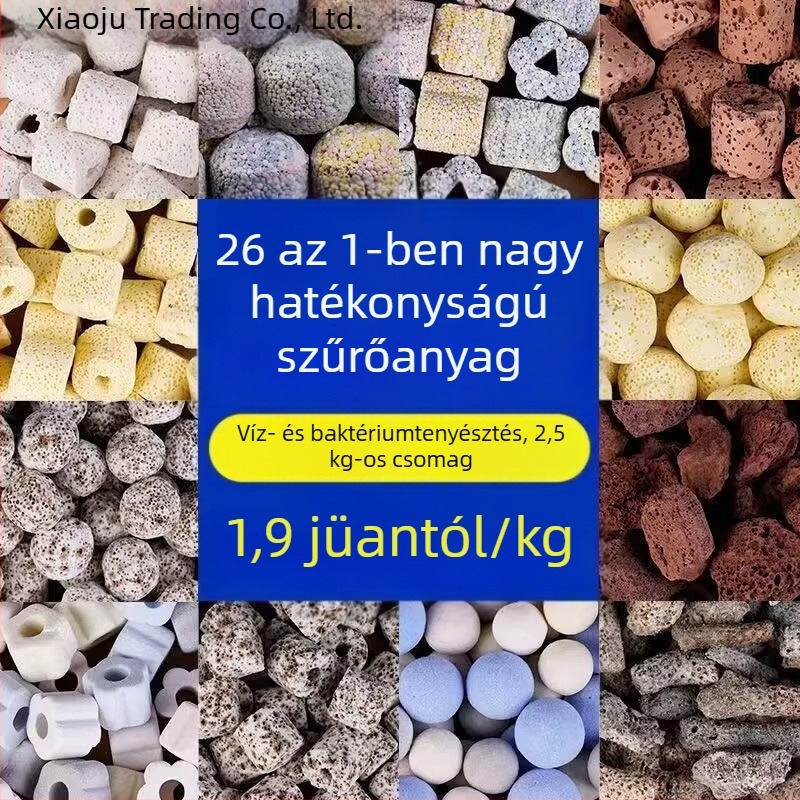 Akvarisztikus szűrőanyag nitriifikáló baktériumokkal és szűrőgyapottal a víz tisztításához