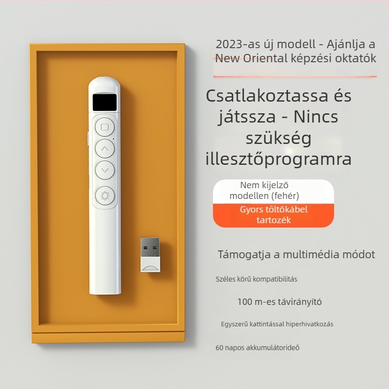 Oldalváltó toll lézerrel - USB-tölthető, többfunkciós prezentáló multimédiás oktatáshoz