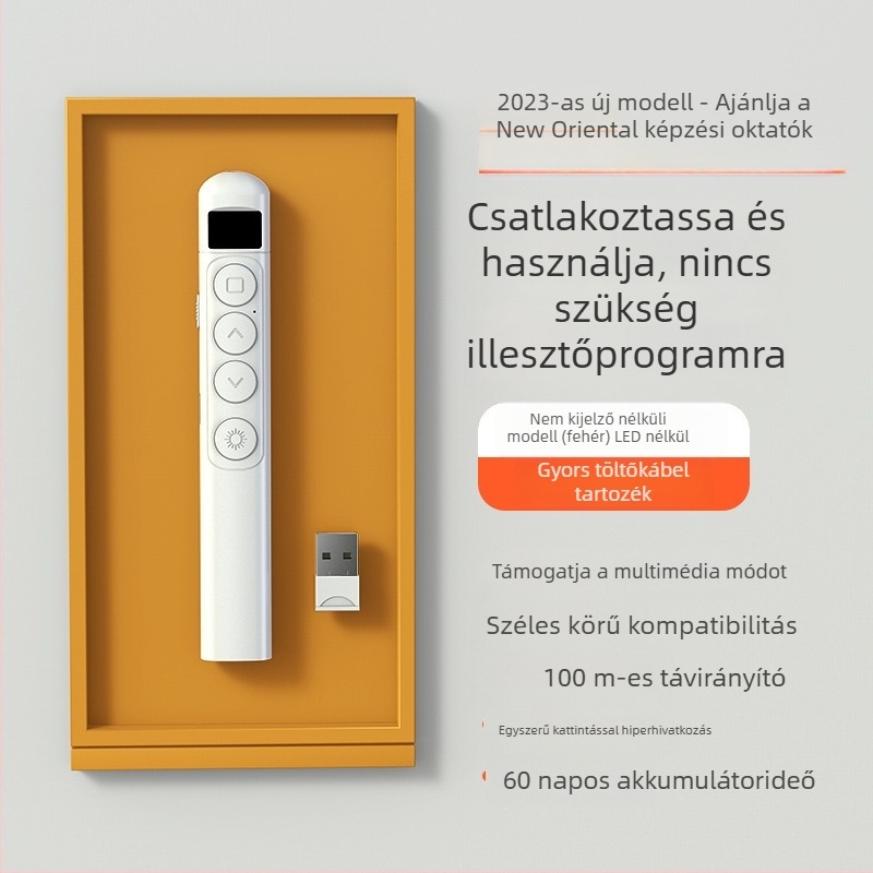 Oldalváltó toll lézerrel - USB-tölthető, többfunkciós prezentáló multimédiás oktatáshoz