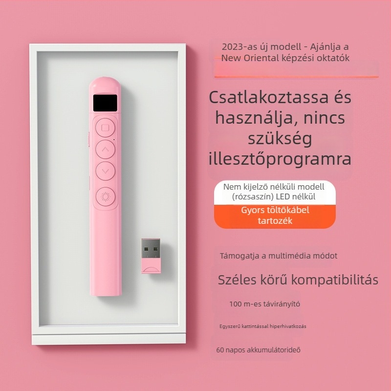 Oldalváltó toll lézerrel - USB-tölthető, többfunkciós prezentáló multimédiás oktatáshoz