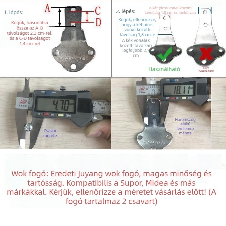 Wok fogó, égés elleni védelem, PP anyag, kompatibilis Supor indukciós tűzhelyekkel