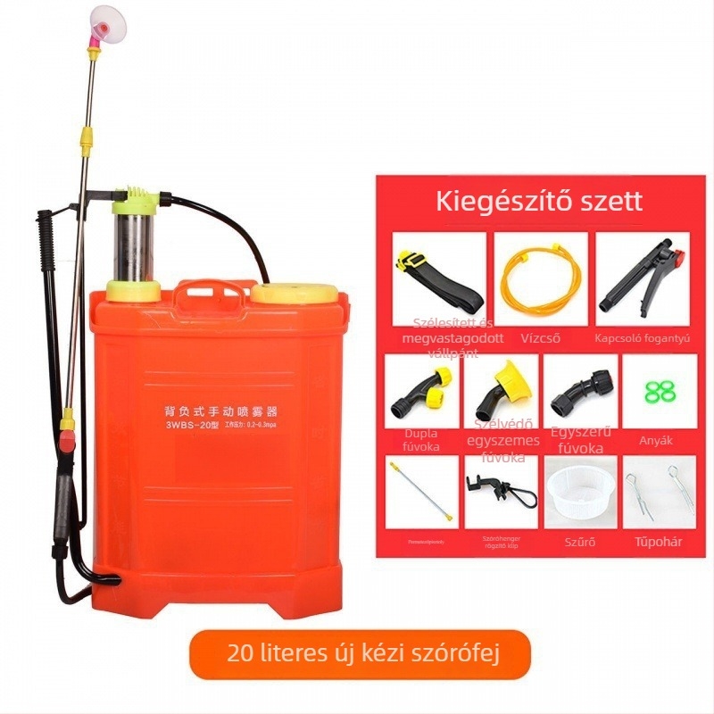 Mezőgazdasági hátizsákos permetező — kézi működtetésű, magas nyomású, hajtókaros, növényvédelmi és fertőtlenítő célokra