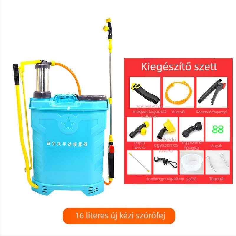 Mezőgazdasági hátizsákos permetező — kézi működtetésű, magas nyomású, hajtókaros, növényvédelmi és fertőtlenítő célokra