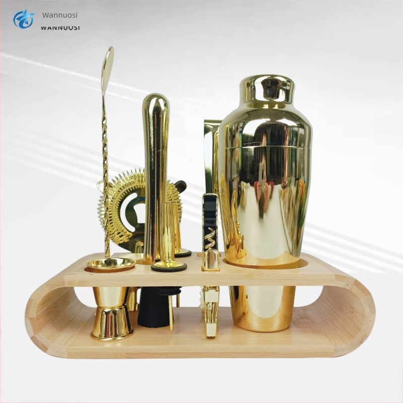 Rozsdamentes acélból készült 9 részes koktél shaker készlet – modern minimalist stílusú bár eszközök