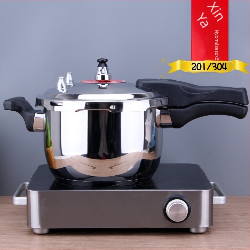 Nyomásfőzőedény rozsdamentes acélból (indukciós tűzhelyhez kompatibilis; rozsdamentes fedél; összetett alj)