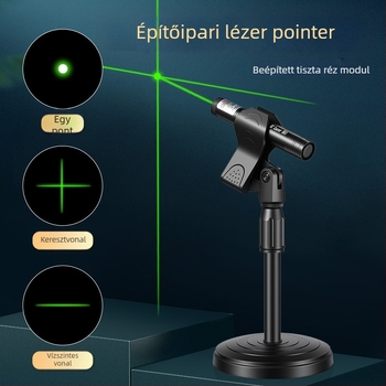 Keresztirányos lézer toll derékszögű szinttel - 532 nm, 1 km hatótávolság, 16340 akkumulátor