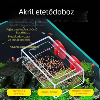 Akril haltáp akváriumhoz, automatikus etető adagoló, rögzített pontú etetőgyűrű a szóródás megelőzésére, 100 darab