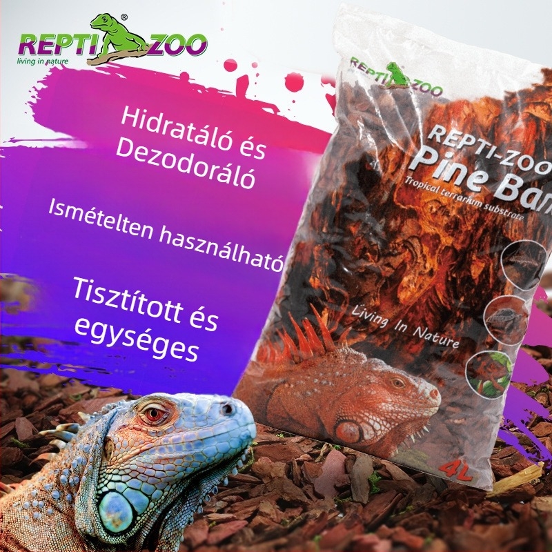 Reptizoo hüllők számára kéreg matrac - granulált aljzat, nedvesítő és szagsemlegesítő, frissen tartja a terrárium levegőjét