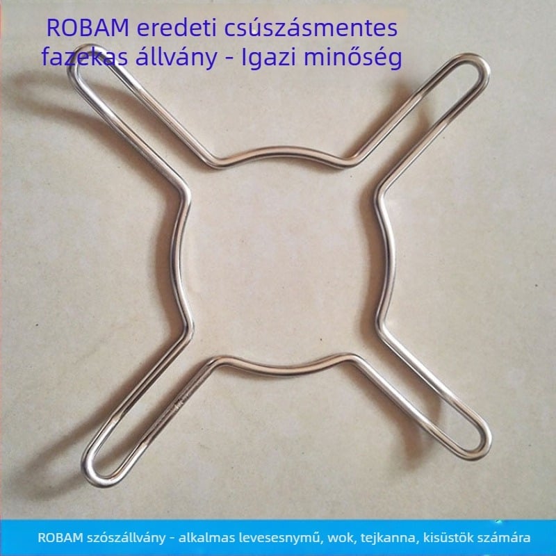 Rozsdamentes acélból készült gázfőző állvány wok és tejfőző edényekhez, csúszásmentes, univerzális négy- vagy öt karos kialakítás