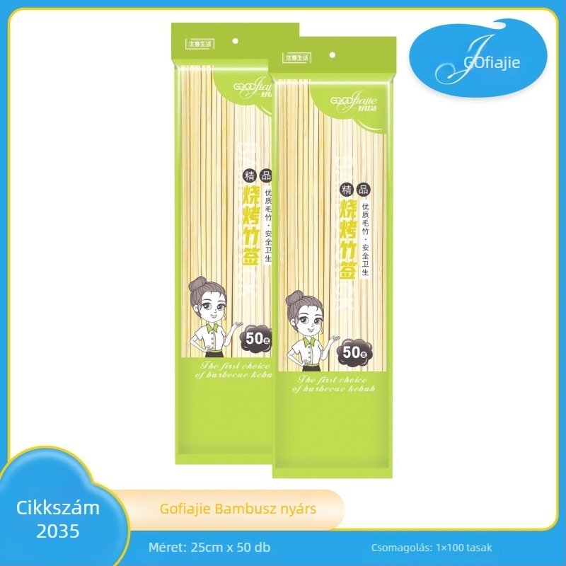 Egyszer használatos bambusznyárs grillsütőkhöz – Good and Clean, BBQ sorozat, Moso bambusz, Guangdong eredet, Prémium termék