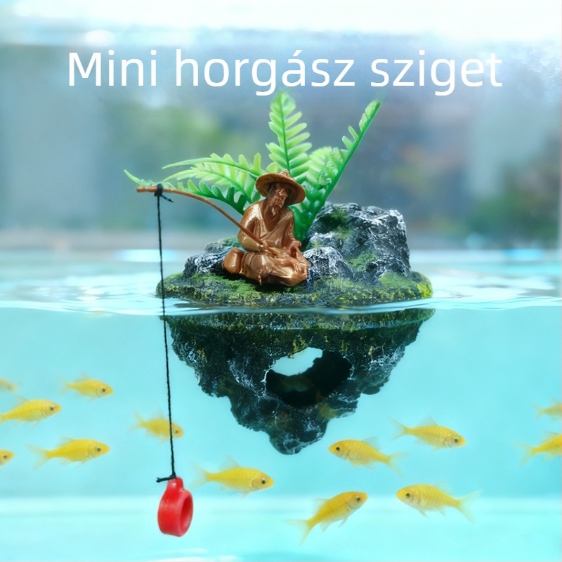 Mini lebegő sziget akváriumi díszítéshez – mini stílus, szimulációs díszek, 48 darabos csomag