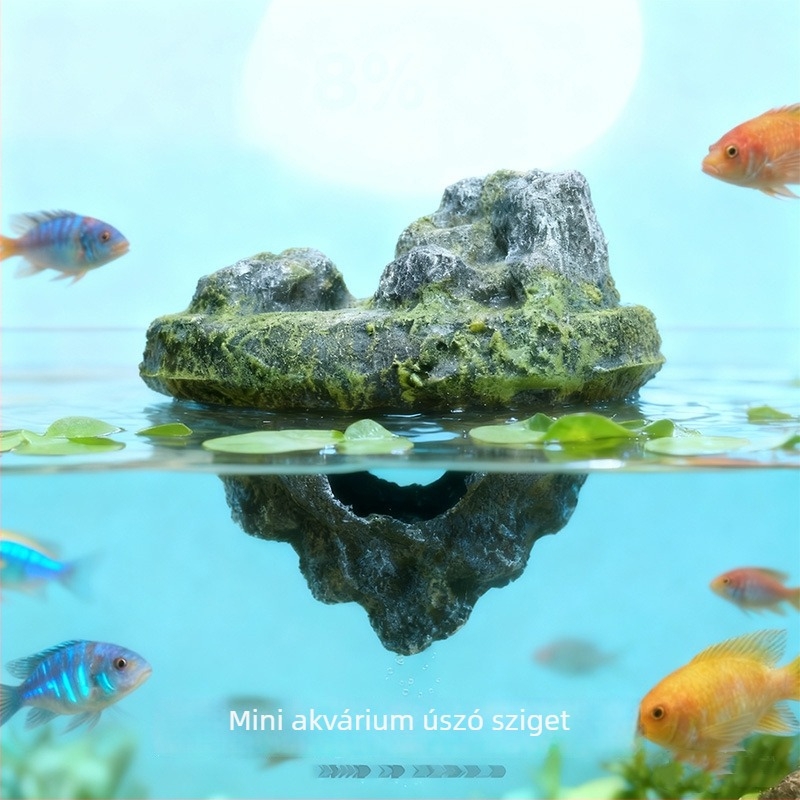 Mini lebegő sziget akváriumi díszítéshez – mini stílus, szimulációs díszek, 48 darabos csomag