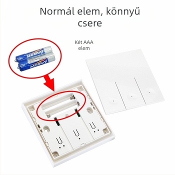 RF433 Vezeték nélküli fal-panel kapcsoló, 86-os típus, távirányítóval, 65 g, -40°C-tól +70°C-ig, otthoni porszívóhoz