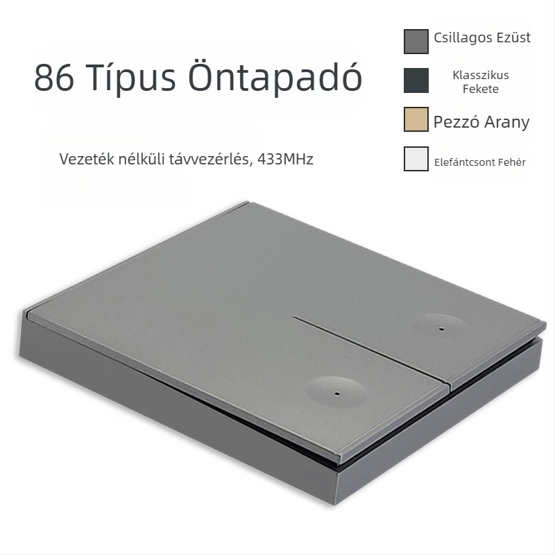 RF433 Vezeték nélküli fal-panel kapcsoló, 86-os típus, távirányítóval, 65 g, -40°C-tól +70°C-ig, otthoni porszívóhoz