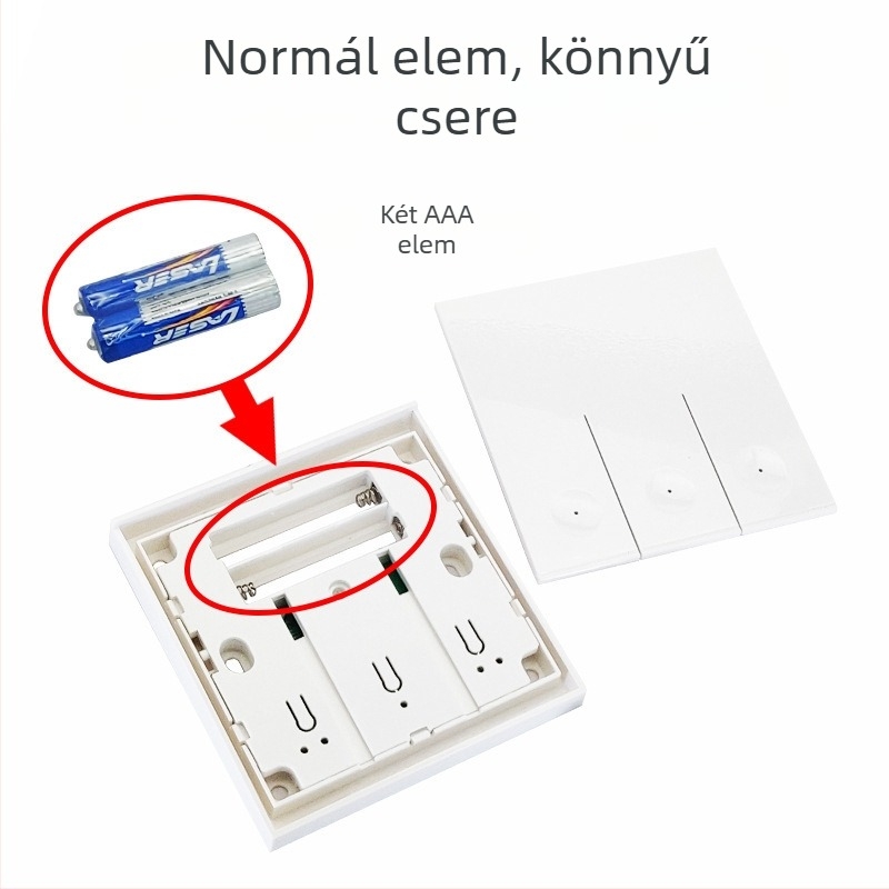 RF433 Vezeték nélküli fal-panel kapcsoló, 86-os típus, távirányítóval, 65 g, -40°C-tól +70°C-ig, otthoni porszívóhoz