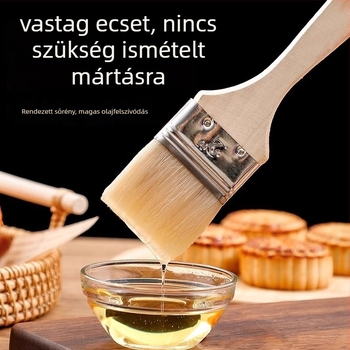 BBQ kefe PP szálakkal és fa nyéllel, élelmiszer-minőségű és hőálló