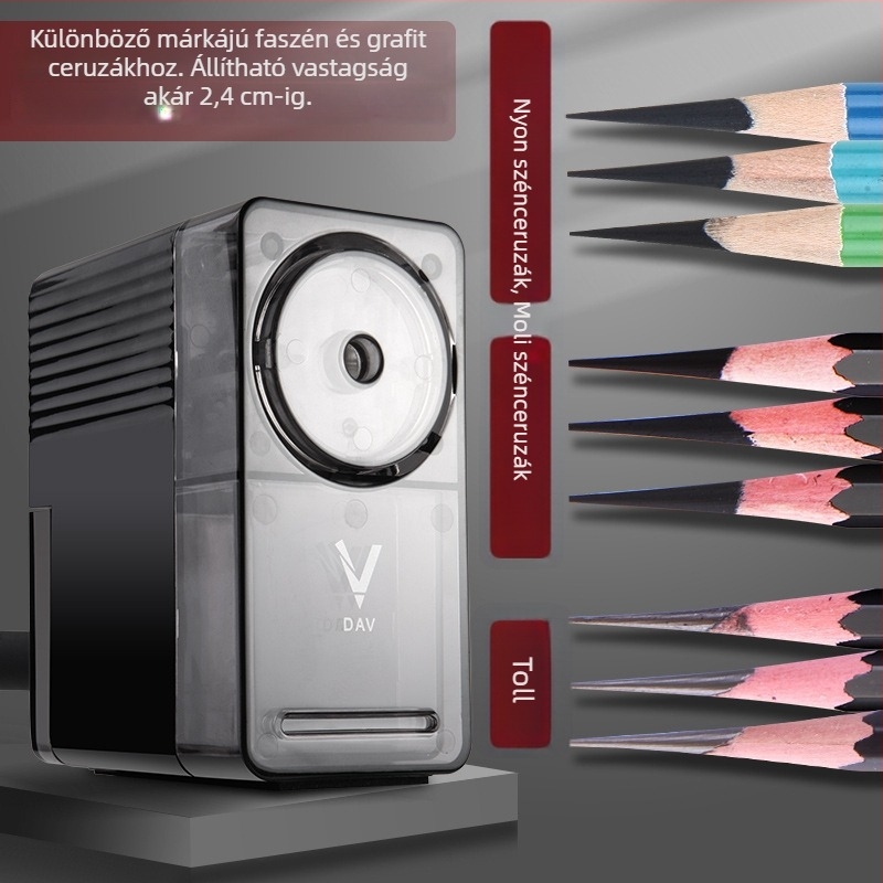 DAV V5V6 Kézi ceruzahegyező művészeti hallgatók számára – műanyagból, geometrikus stílusú, grafit- és szén ceruzákhoz