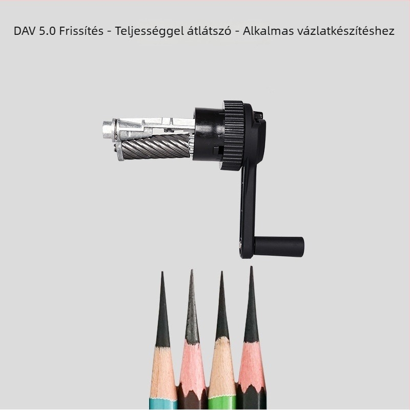 DAV V5V6 Kézi ceruzahegyező művészeti hallgatók számára – műanyagból, geometrikus stílusú, grafit- és szén ceruzákhoz