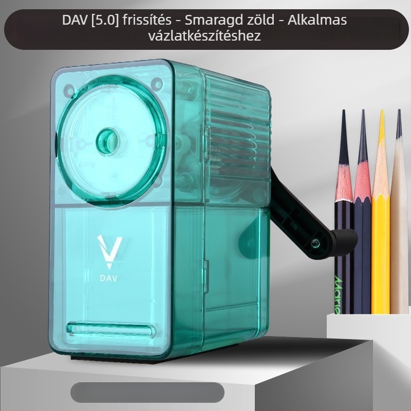 DAV V5V6 Kézi ceruzahegyező művészeti hallgatók számára – műanyagból, geometrikus stílusú, grafit- és szén ceruzákhoz
